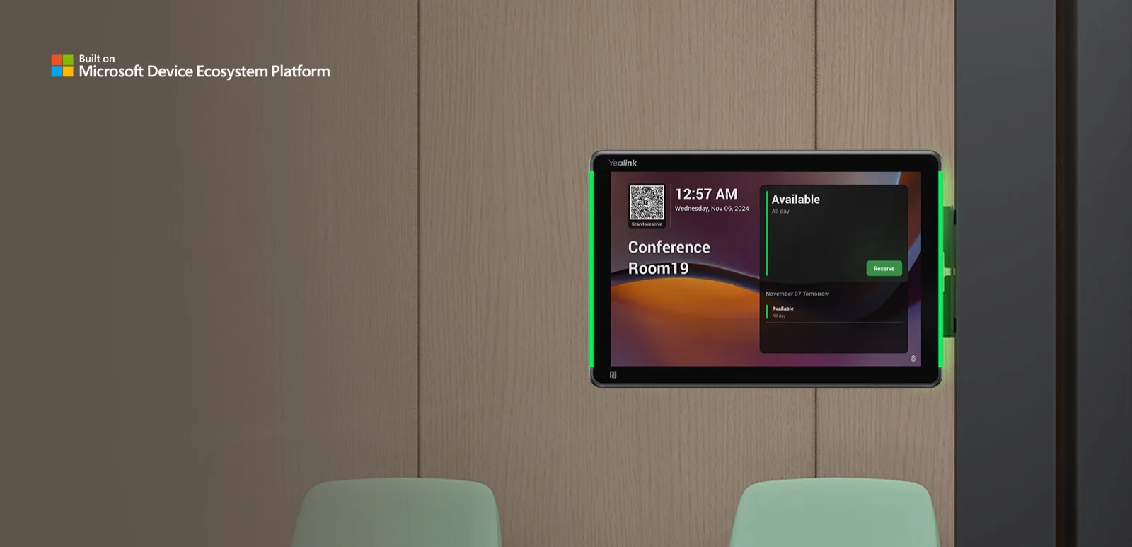 Yealink RoomPanel Plus E2 meeting-room scheduling display